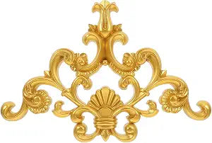 Sewroro Carved Flower Applique Wall-Mounted Onlay Decoration for Ceiling Background Wall Room Corner Decor Furniture Cabinet Wardrobe Unpainted PVC 10.94 X 7.20 X 0.51 in