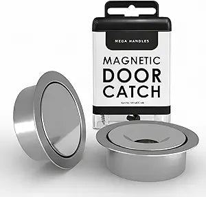 Mega Handles Concealed Magnetic Door Catch Grey (1-Pack) - Dummy Doors