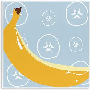 Bright Banana Kitchen, 12 x 12 Inch Mounted Print on Wall Plaque