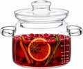 2.5-Quart Glass Cooking Pot with Lid and Measuring Marks for Stovetop