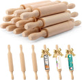 12 Pack 8 Inch Mini Wood Rolling Pin,Great for Children Kids Girls and Boys,Small Wooden Rollers for Art and Crafting,Baking,Cookie Dough,Cooking,Clay,Play Doh
