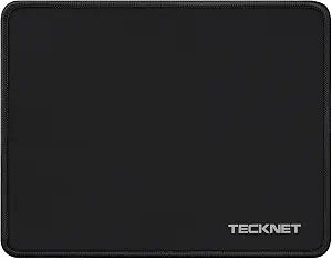 TECKNET Mouse Pad with Durable Anti-fray Stitching, Black Small Mousepad