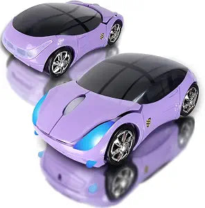 elec Space Wireless Mouse, 2.4GHz Car Wireless Mouse Cool 3D Sport Ergonomic Optical Cordless Mice with USB Receiver for PC Laptop Computer Women Small Hands (Purple)
