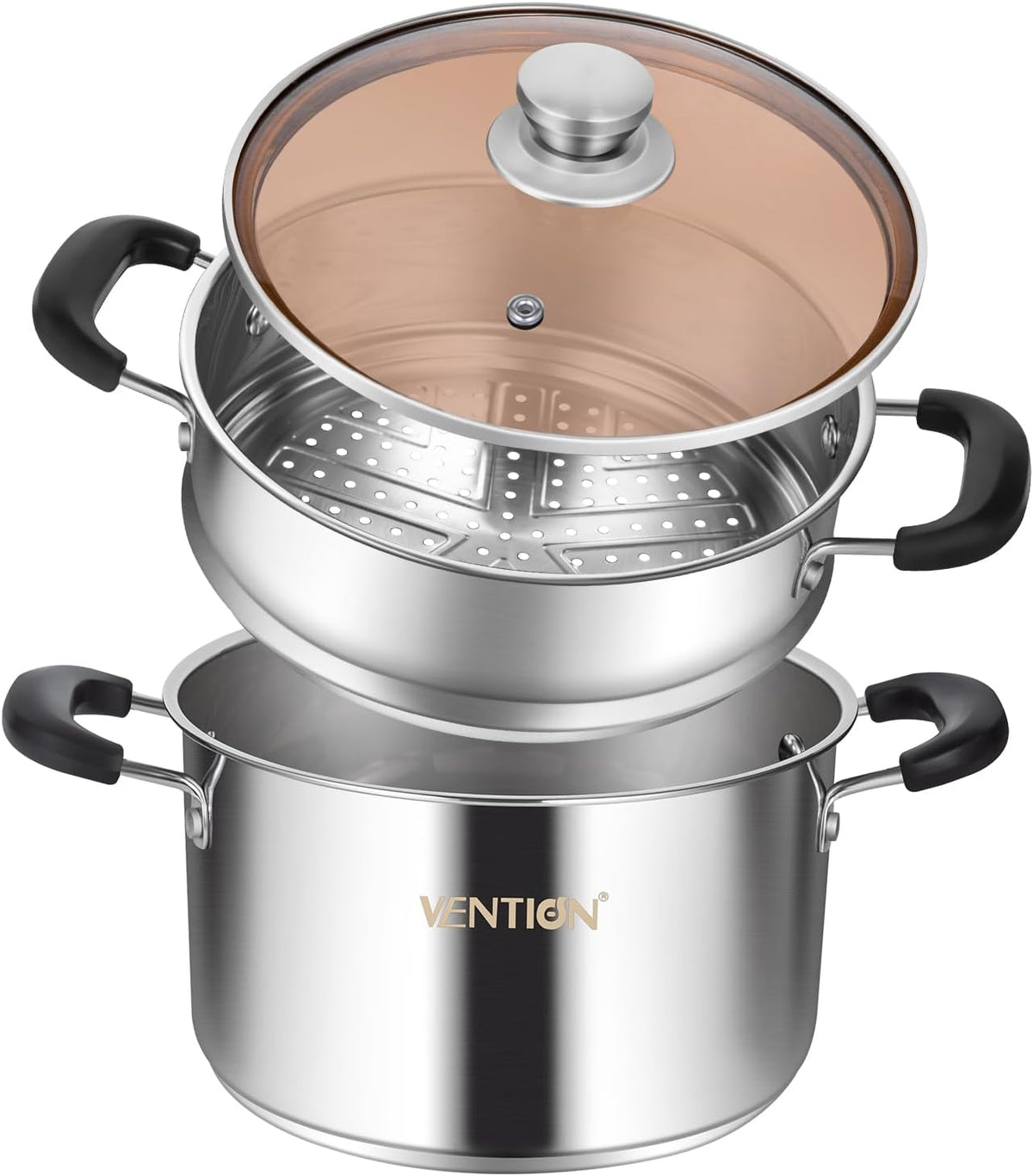 VENTION 9.4 In Big Vegetable Steamer Pot for Cooking, Couscous Pot 5.6 QT