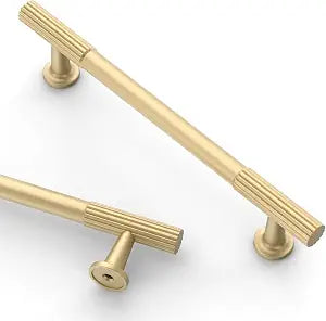 Asidrama 10 Pack 5 inch Brushed Gold Kitchen Cabinet Handles