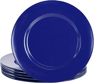 Reston Lloyd Calypso Basics Melamine Salad Plates Set of 6, 8.5 Inch, BPA-Free, Non-Toxic, Break-Resistant, Dishwasher Safe, Plates for Indoor & Outdoor Use, Indigo