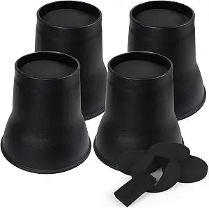 DEDU Bed Risers 6 Inch Heavy Duty 4 Pack, Furniture Risers with Caster Pads Supports Up to 6600 Lbs, Round Couch Risers for Sofas, Couch, Desk (Black)