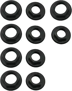 10PCS Black BSP Plastic Back Nuts Accessories Sink Tap Back Nut for Bathroom Basin Taps Mixers Round Faced Flanged Back Nuts Home Tools