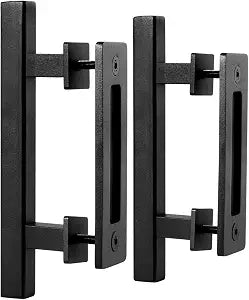 EaseLife 2 Pack 10" Sliding Barn Door Pull Handle with Flush Hardware Set