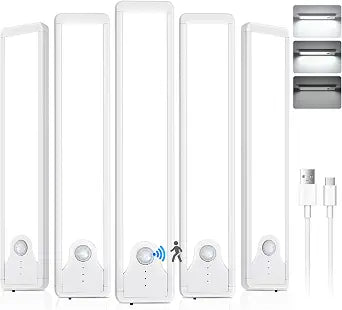Pak 8 Inch LED Motion Sensor Under Cabinet Closet Light 5 Pack Rechargeable