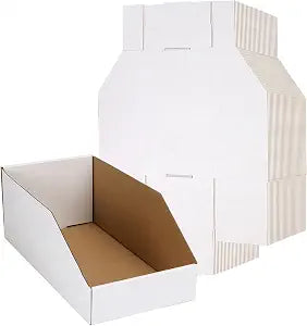 EXYGLO Cardboard Boxes, Pack of 35 Corrugated Storage Bins 12x6x4.5 inch Pantry Organizer Bins for Shelves Garage Office Organization