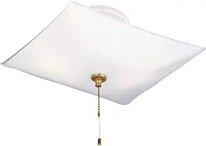Westinghouse 6620000 Two-Light Semi-Flush-Mount Interior Ceiling Fixture with Pull Chain, White Finish with White Glass