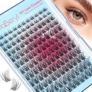 Natural Lash Clusters Wispy Cluster Eyelash Extensions 144pcs Individual Lashes 8-16mm D Curly DIY Lash Extension Natural Look with Invisible Band by NovaBeryl