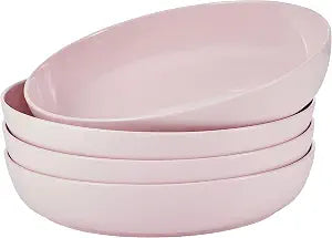 Mikasa Madison Pink Durable Bone China Set of 4 Pasta Dinner Bowls, 9 in.