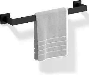 HITSLAM Bath Towel Bar, 18 Inch Towel Rack for Bathroom Wall Mounted, SUS304 Stainless Steel Towel Holder with Hardware Accessories, Matte Black