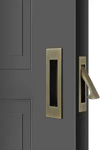 Dontay Pocket Door Handle,Recessed Pull,NoLock Flush Hardware,Bronze,4.72''