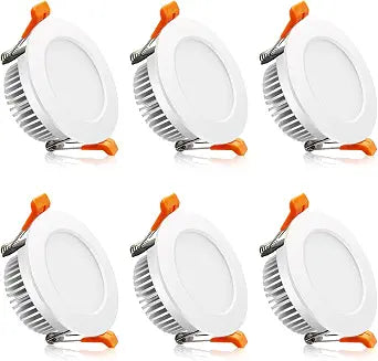 2 Inch LED Recessed Downlight, 5000K Daylight White, 3W (35W Halogen Equivalent) Dimmable LED Ceiling Light with Driver, CRI 80+, 6 Pack