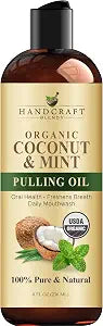 Handcraft Blends Organic Coconut Pulling Oil, Mouthwash - 8 Fl Oz