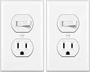 BESTTEN 2 Pack Combination Toggle Light Switch and Duplex Receptacle Outlet