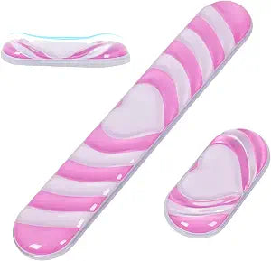 L-SPOUTTO Pink Cute Ergonomic Gel Wrist Rest for Mouse and Keyboard,Heart