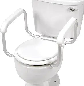 DMI Toilet Safety Rails Toilet Handles for The Elderly Toilet Safety Handrails Frame Easy Assembly with no Tools, White
