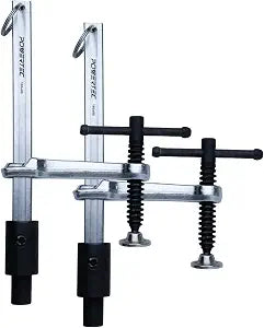 POWERTEC 2PK Welding Clamp with T-Handle  6-1/2" Max Opening, 3-1/4" Throat Depth  Fits 5/8" (16mm) Welding Table Holes, Heavy-Duty Workbench Screw Clamp for Welding & Fabrication (72234-P2)