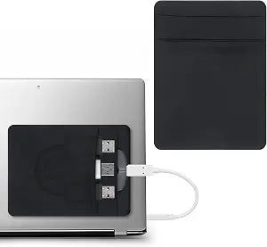 Slim Mouse Holder for Laptop, Universal Stick-On Mouse Pouches with Reusable Adhesive, Portable Hard Drive Sleeve Mouse Storage Bags for Computer Office Home