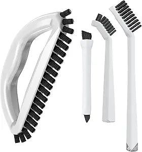 Grout Cleaning Brush Set (4 Pcs) Heavy Duty Hand Grout Scrub Brush & Detail Cleaning Brush Set for Baseboards,Floor, Corners, Shower, Bath Tub & Tiles