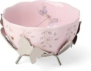Lenox Butterfly Meadow Porcelain Decorative Bowl with Stand