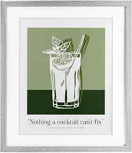Green Cocktail Can't Fix Kitchen, 13 x 16 Inch Framed Print Under Glass
