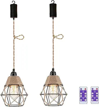 2pcs Battery Operated Pendant Lights Outdoor Chandelier Gazebo
