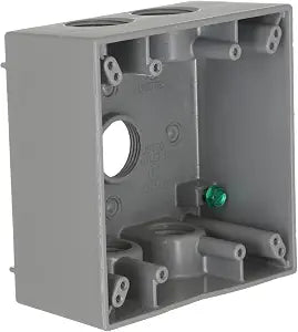 Hubbell Outdoor Lighting-Bell 5345-0 2 Gang Gray Outdoor Box, 5-3/4-Inch