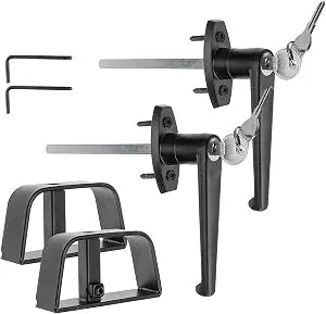 Yaegoo 2 Pack 4-1/2" Shed Door Lock, L-Handle Lock Kit, 2 Keys Each Lock