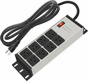 CCCEI 12 Gauge Heavy Duty Power Strip, 8 Ports, Grey, 6FT.