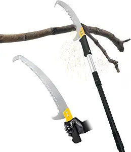 14.5FT Pole Saw with Adjustable Length for Tree Trimming, Lightweight Manual Pruning Saw with Mn Steel Blade, Long Extension Branch Cutter High Reach for Yard, Garden, Patio & Forestry Use