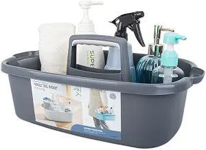 JiatuA Large Cleaning Supplies Caddy Portable Shower Caddy Basket Dark Gray