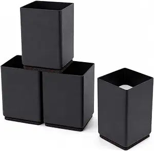 Steel Furniture Riser, 1.97-2.75 Inch Height, Fits 1.5 Inch Leg, 4Pcs Black