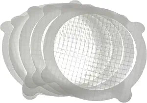 25PCS Disposable Shower Drain Cover Bathtub Drain Strainer 100mm/3.9in Round White Mesh with Four Ears for Bathroom Sink Hair and Debris Capture
