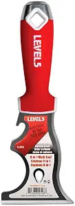 9-In-1 Painters Tool - LEVEL5 | Multi-Use Knife, Hardened Carbon Steel | Metal Hammer End | Pro-Grade Finishing Tools | 5-200