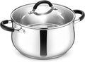 TeamFar 5 Quart Stock Pot, Stainless Steel Induction Cooking Pot with Lid