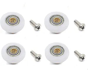 4PCS/Pack Glass Sliding Door Pulleys,For the Bathroom Pan Shower Door Rollers/Runners/Wheels,Strong Load-bearing Capacity, Ultra-quiet (Roller diameter 19mm, YQl03-4Pcs)