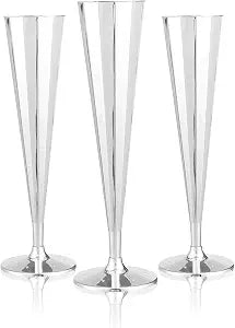 Restaurantware 5 oz Plastic Mirrored Champagne Flute, 25 Pack