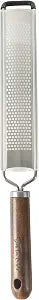 Sur La Table Kitchen Essentials Long Grater, Etched Stainless Steel Blade with Black Walnut Wood Handle, Cheese Grater and Zester