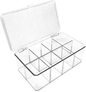 Isaac Jacobs Divided Clear Plastic Organizer (10.88" x 6.63" x 3.75")