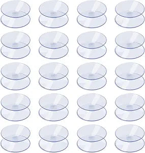 AQUANEAT 20 Pack 0.8 Inch Double Sided Suction Cups for Glass Table Top Home Organization