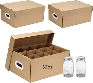 3 Pcs 32 oz Cardboard Canning Jar Storage Boxes