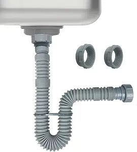 1-1/2 Inch Flexible Sink Drain Pipe, Scalable 13-33.5 Inch P Trap Pipe
