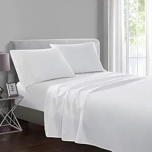 PLUSHY COMFORT Luxury Full Sleeper Sofa Sheet Set, 100 Egyptian Cotton, 600 Thread Count - (54"x 72"x 6") in White Color, Soft Brethable Sheets