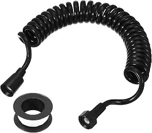 uxcell Bidet Shower Hose, Telescopic Spring Tube Hose with Plumbers Tape, Flexible Shower Tube for Toilet Bidet Sprayer Bathroom Faucet Handheld Shower Pet Washing, 118"(Black)