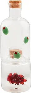 Mud Pie 9 1/2" x 3 1/4" Dia Glass Icon Stacked Oil Vinegar, White